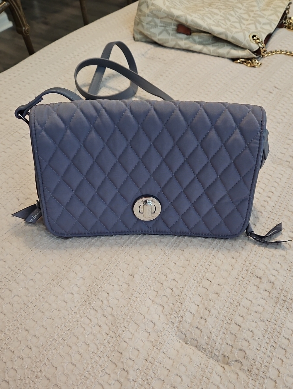 Vera Bradley Quilted Crossbody in Slate Blue